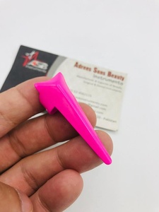 Herramientas largas de extensión de cabello de acero inoxidable con anillos de colores y agujas de gancho Pinky Hair Parting Ring Tool - Product Image 2