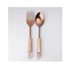 silver Plated Salad Server With <b>Black</b> Coated Handle New Design metal Salad Server In Wholesale Price Latest <b>Cutlery</b> New Flatware - Product Image 2