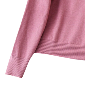 Pull en tricot à col rond pour femme, polyester/nylon, séchage rapide, manches longues, poignets côtelés, pull décontracté, coupe régulière, chaud pour l'hiver - Product Image 3