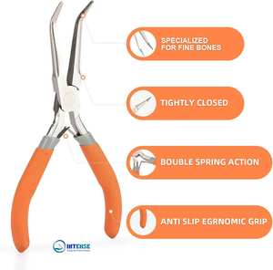 INSTRUMENTOS QUIRÚRGICOS INTENSE: Alicates de Punta Curva de Acero Inoxidable con Empuñadura Antideslizante, Herramienta para Joyería - Product Image 4