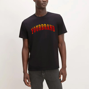 Venta al por mayor de camisetas de cuello alto de gran tamaño Hip Hop Camisa lisa suelta 100% algodón personalizado impreso Logo camiseta para hombres - Product Image 1