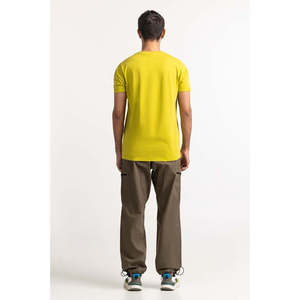 T-shirt en jersey léger à manches courtes en coton 100% écologique, motif uni, style streetwear Golden Sand Longline, OEM ODM - Product Image 4