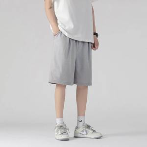 Pantalones cortos de Fitness de estilo Bermudas de algodón 100% de cintura media, transpirables, de secado rápido, patrón sólido para entrenamiento de verano, uso en la playa - Product Image 3