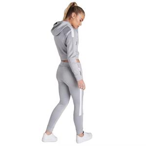 2025 logotipo personalizado moda Otoño e Invierno ropa deportiva Crop Tops Sudadera con capucha pantalones entrenamiento mujeres - Product Image 6