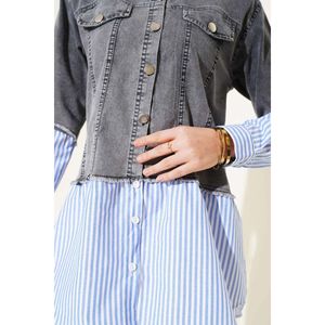 Chemise Denim Rayée Fumée - Product Image 4