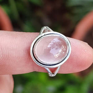 Rose <b>Quartz</b> Silver <b>Ring</b> Pink Gemstone Crystal Jewelry Gift for Her to Show Your Pink Love - Product Image 4
