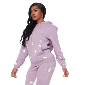 Survêtement confortable et empilé pour femmes fabriqué sur mesure par OEM-Ensemble deux pièces à la mode pour la détente - Product Image 3