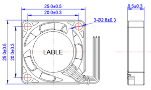 مروحة تبريد كهربائية صغيرة قابلة للتخصيص بتيار مستمر 5 فولت 0.1 أمبير، بدون فرش، من مادة PBT، مقاس 25×25×06 ملم، قائمة بذاتها، تصنيع حسب الطلب من ييجي - Product Image 4