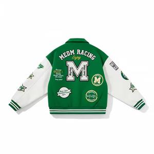 Custom Oversized Letterman Jacket bordado Streetwear Bomber con Patchwork Logo Detailing - Product Image 6