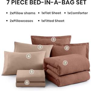 Full <b>Size</b> Comforter Set, Terracotta <b>Bedding</b> Comforter Sets Full 7 Pieces with Comforter, <b>Sheets</b>, Pillowcases & Shams - Product Image 6