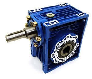 Réducteur de vitesse à vis sans fin bleu à montage sur bride, à arbre creux, rapport 10:1, 5 CV, NMRV030 pour transmission - Product Image 6