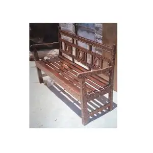 Cadeira grande de madeira antiga para sala de espera ou tribunal, mobília personalizada para três pessoas, cadeira com assento muito confortável, para uso escolar