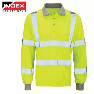 เสื้อทำงาน Hi Viz สำหรับผู้ชายเสื้อทำงานมีกระเป๋าแขนยาวสะท้อนแสงระบายอากาศได้ดีมองเห็นได้ชัดเจน - Product Image 2