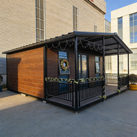 Maison modulaire préfabriquée de luxe, maison-conteneur moderne avec de grandes fenêtres pour usage de villégiature et résidentiel