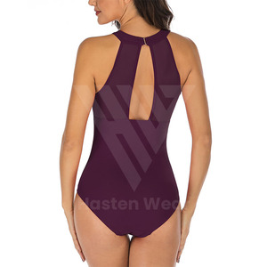 ชุดว่ายน้ำคอกลมแบบชิ้นเดียวสำหรับผู้หญิงดีไซน์โลโก้ของคุณเอง - Product Image 4