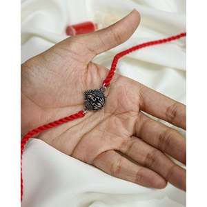 หินราคีชรีพระพิฆเนศสีเงิน925จี้ศาสนาชุบเคลือบจี้ศาสนาศาสนาศาสนาศาสนาฮินดูปรับแต่งได้มีรูปแบบหลักไข่มุกของขวัญสำหรับ - Product Image 3