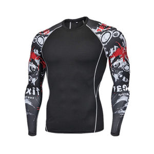 Polo personalizado camiseta de gimnasio para hombre, ropa deportiva atlética de manga corta, ropa de compresión, entrenamiento físico, camiseta de secado rápido - Product Image 4