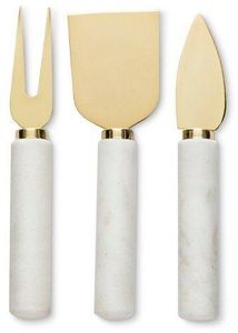 Ensemble de 3 pièces de qualité supérieure en acier inoxydable doré pour trancher le fromage et le beurre avec manche en résine, parfait pour servir la pizza - Product Image 6