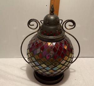 Porte-bougie en verre mosaïque marocain fait à la main, design tendance, mosaïque de coquillages pour la décoration de la maison, lanterne de Noël - Product Image 3