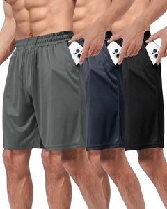 Short de gymnastique pour hommes 100% coton avec motif solide taille élastique vêtements d'entraînement respirants pour la course et les tenues décontractées - Product Image 3