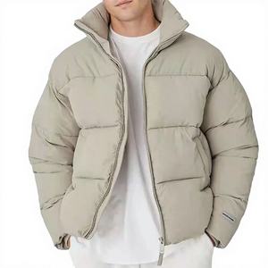 Chaqueta acolchada de poliéster y algodón 100% para hombre, nuevo estilo, ultraligero, ropa de invierno de calle alta, cuello levantado con capucha, bombardero acogedor - Product Image 1