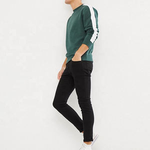 Sudaderas personalizadas Lisas Side Stripe Hoodie Slim Fit Blank Green Pullover Mens Crewneck Autumn Pullover Style Hoodies - Product Image 4