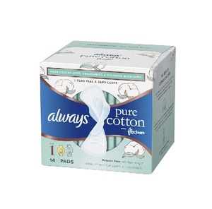 Almohadillas femeninas de algodón siempre puro con alas tamaño 1 Flexfoam suave cómodo paquete a granel de larga duración para la venta barato - Product Image 5