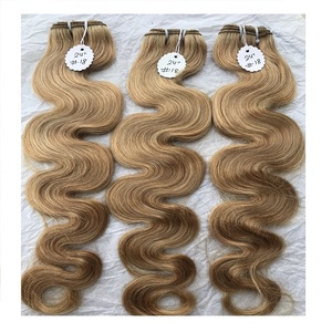 100% mechones de colores crudos sin procesar cabello de trama suave y sedoso No #18 cuerpo ondulado cutícula alineada cabello humano virgen Remy al por mayor - Product Image 1