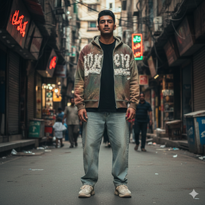 เสื้อฮู้ดซิปคุณภาพพรีเมียม ลายมัดย้อมสีน้ำตาลเขียว ผ้าเนื้อนุ่ม ฮู้ดมีสไตล์ เสื้อผ้าแนวสตรีทกำลังฮิต เหมาะสำหรับใส่ในชีวิตประจำวัน - Product Image 2