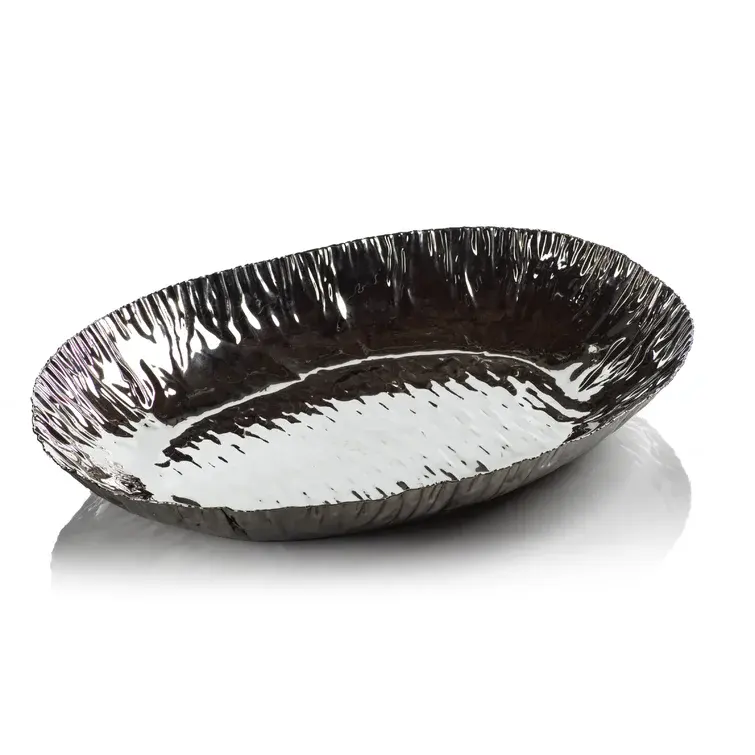 Hot Selling Products Manufacturer from India At wholesale price Nickel Plated Metal Oval Decorative Bowl For Tabletop Decoration