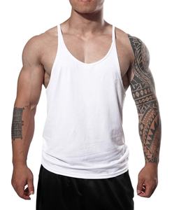 Débardeur d'entraînement en coton 100% personnalisé OEM, poids lourd, musculation, fitness, stringer, course à pied, débardeur de sport pour hommes - Product Image 3