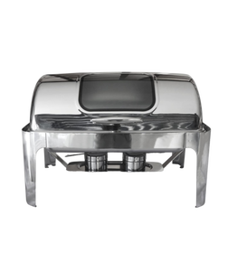 Classic Style Stainless Steel Roll Top Chafing <b>Dish</b> <b>with</b> Window Metal Material - Product Image 1