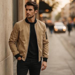 Veste coupe-vent personnalisée pas chère, veste coupe-vent décontractée tendance, manteau pour homme, vêtements d'extérieur printemps automne, veste coupe-vent unie - Product Image 4