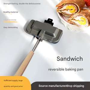 Sartén antiadherente <span class=keywords><strong>para</strong></span> parrilla de desayuno de doble cara <span class=keywords><strong>para</strong></span> hacer sándwiches, sartén superior <span class=keywords><strong>para</strong></span> tostadas y aperitivos - Product Image 3