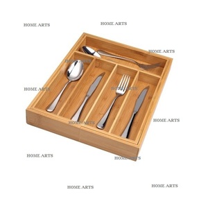 Porte-couverts en bois de conception classique avec 4 compartiments porte-couverts de table de la plus haute qualité en Inde - Product Image 5