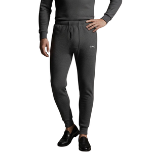Men Waffle Knit Thermal <b>Jogger</b> Pants Elastic Waist <b>Slim</b> Fit Warm Lounge Bottoms Soft Stretch Cuffed Trousers Winter Wear Comfort - Product Image 1