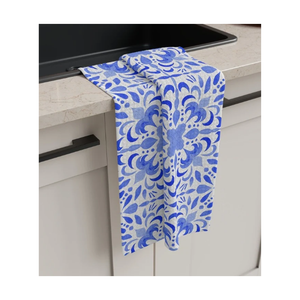 GOTS Certifié Plaid Red Blue Stripe 100% Coton Brodé 18x28 Inch 180 GSM Durable New Hanging Loop Wholesale Kitchen Towel - Product Image 6