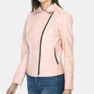 Chaquetas de cuero para mujer de alta calidad de nuevo estilo 2025, ligeras y resistentes al viento con cuello levantado personalizables para ropa de invierno - Product Image 1