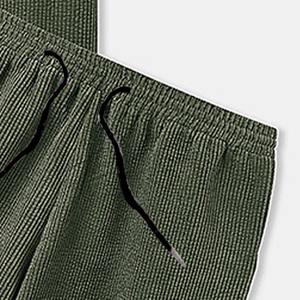 2025 último diseño de verano para hombres, ropa de playa, camisa de Color sólido, pantalones cortos de manga corta holgados informales, conjunto de playa - Product Image 3