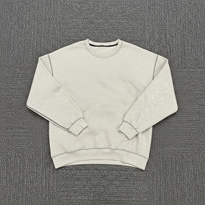 Sudadera de Forro Polar 100% Algodón Grueso, Estilo Casual de Invierno, Hombros Caídos, Cierre de Cremallera, Logotipo Personalizado Bordado, Tinte Liso, para Hombre - Product Image 5