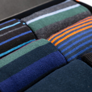 Calzini da uomo in cotone caldo, 6 paia, bianchi a righe, sportivi, per uso quotidiano, usa e getta, taglia unica per l'inverno - Product Image 3