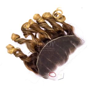 Extensiones de Cabello Natural de Alta Calidad con Mechas Ombre Onduladas y Frontal para Hacer Pelucas - Product Image 5