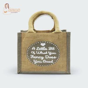 Bolsas de Regalo de Yute 100% Natural de Alta Calidad, Ecológicas y Económicas con Diseño de Dibujos Animados, Material de Yute Natural Personalizable - Product Image 1