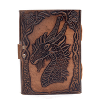 Fait à la main Vintage Dragon carnet de croquis 200 Deckle Edge thermique lié en cuir couverture femmes couverture rigide Journal cahiers
