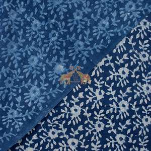 High Quality Pure Cotton Twill Fabric New Wholesale Indigo Floral Print Eco-Friendly Indian Handmade Dress Girls Home Decor - Product Image 5