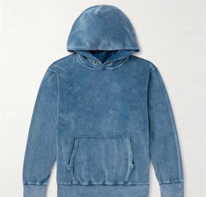 Sweat à capuche en velours uni vintage sans cordon de serrage pour un produit unisexe en tissu de meilleure qualité - Product Image 4