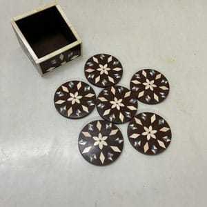 <b>Top</b> Selling Antique Design <b>Table</b> <b>Top</b> Glass Coaster Set Mother of Pearl Inlay <b>Epoxy</b> <b>Resin</b> Coasters Set - Product Image 2