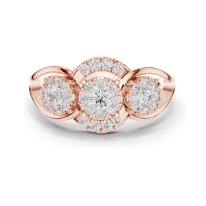Bague en cluster de diamants de laboratoire 0,522 CT pour femmes, clarté VVS-VS EF, or 18 carats, 14 carats, 10 carats et argent 925, or rose, or jaune, or blanc - Product Image 3