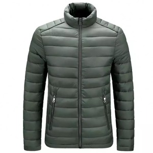 Veste d'hiver matelassée pour homme, col montant, fermeture éclair, coupe-vent, décontractée, coupe ajustée, rembourrage en polyester, couleur unie, longueur standard - Product Image 3