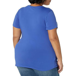T-shirt pour femme en polyester, motif en maille douce, séchage rapide, sensation flexible, courbe respirante, couche légère, soutien léger, adaptée aux climats chauds - Product Image 6